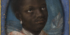 Kopf eines Schwarzen, mit Farbe gemaltes Kunstwerk
