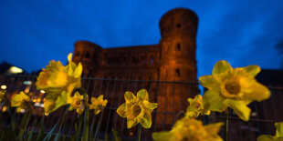 Die Porta Nigra in Trier bei Nacht