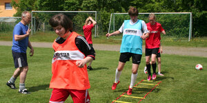 Die sorbische Frauen-Elf beim Training