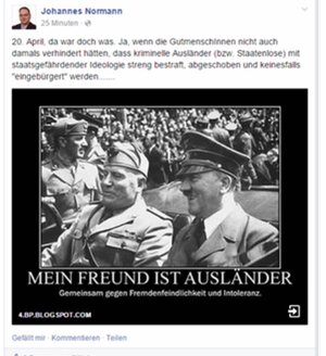 Ein Meme mit Hitler und Mussolini