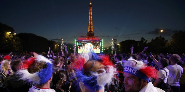 Französische Fans in Paris