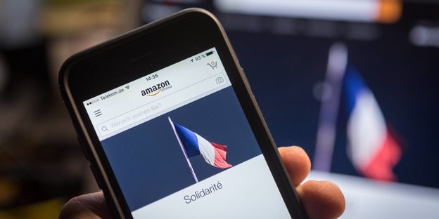 Frankreichflagge wird in der iPhone App von Amazon gezeigt