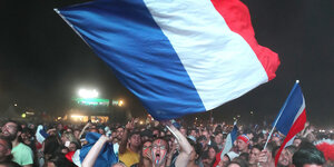 Französische Fans beim Public Viewing