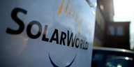 Firmenschild von Solarworld