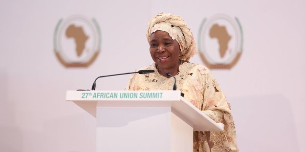 Die Politkerin Nkosazana Dlamini-Zuma spricht beim Kongress der Afrikanischen Union