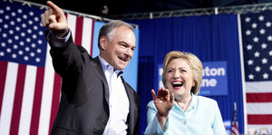 Hillary Clinton und Tim Kaine
