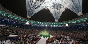 Feuerwerk in einem Stadion