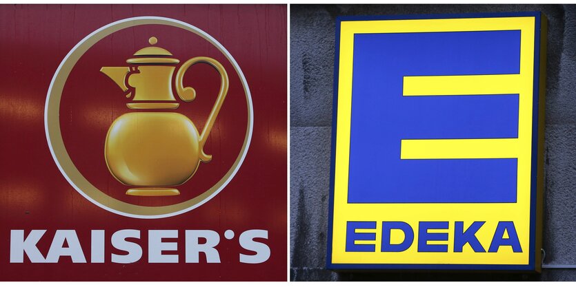 Kaisers und Edeka Logos nebeneinander