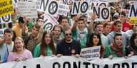 Schüler und Studenten protestieren in Madrid gegen die Sparpolitik im Bildungsbereich