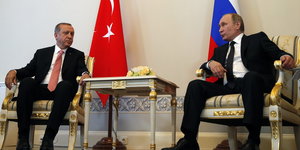 Wladimir Putin und Recep Tayyip Erdoğan in St. Petersburg