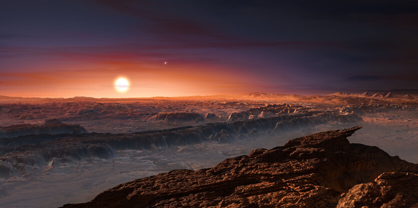 Eine Illustration von Proxima Centauri b