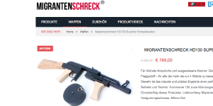 Screenshot von der Verkaufsseite für die Hartgummigeschoss-Waffe