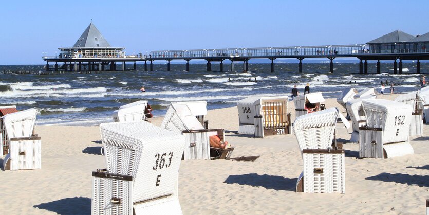 Strandkörbe an der Ostseeküste in Heringsdorf