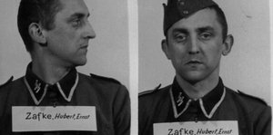 Zwei Polizeifotos von Hubert Zafke