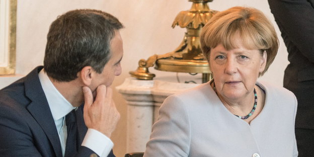 Kern und Merkel im Gespräch