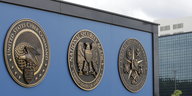 Das Firmenzeichen vor dem NSA-Campus in Fort Meade