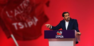 Alexis Tsipras während seiner Rede