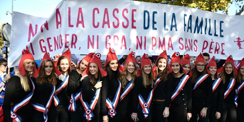 Demonstration von GegnerInnen der Homoehe am Sonntag in Paris.