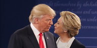 Donald Trump und Hillary Clinton nebeneinander im Profil