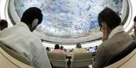 Abgeordnete sitzen im UN-Menschenrechtsrat in Genf