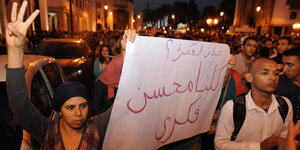 Protestierende in Rabat
