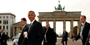 Obama vor dem Brandenburger Tor