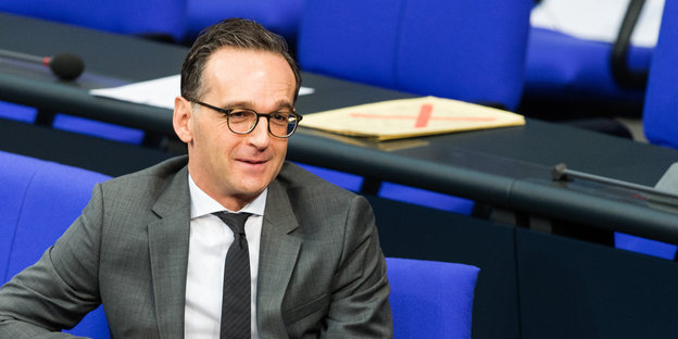 Justizminister Heiko Maas sitzt im Bundestag