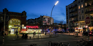Das Hamburger Schanzenviertel bei Nacht fotografiert