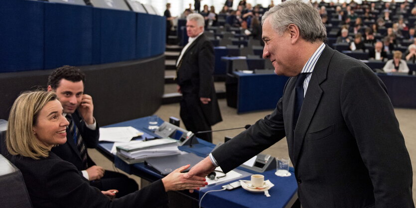 Antonio Tajani und Federica Mogherini