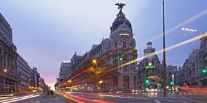 Eine autofreie Straße in Madrid