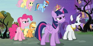 Ein Bild aus dem Comic "My little Pony" - zu sehen sind, bunte Ponies