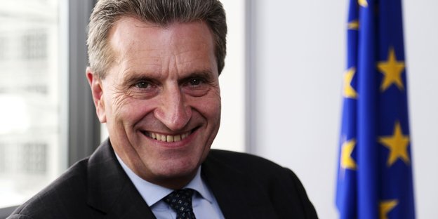 Portrait von EU-Kommissar Günther Oettinger