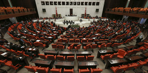 Blick auf den Parlamentssaal der Türkei