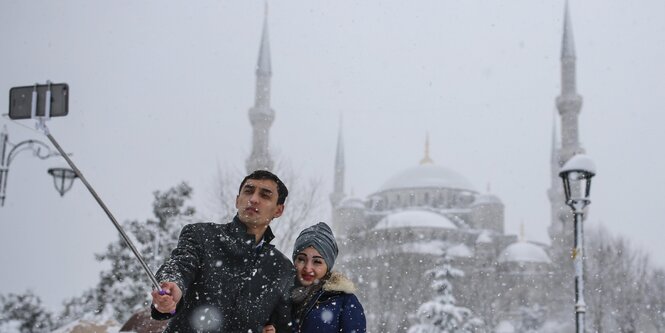 Selfie vor der Blauen Moschee