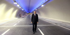 Präsident Recep Tayyip Erdoğan im Eurasiatunnel