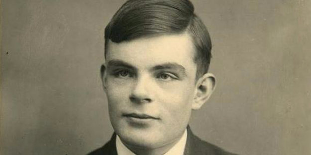 Schwarz-weiß-Porträt Turing