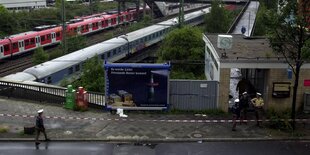 Draufsicht auf eine S-Bahnstation