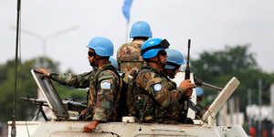 Patrouillie von UN-Blauhelmen im vergangenen Dezember in Kinschasa