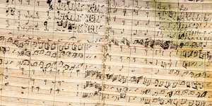 Handgeschriebene Notenblätter von Bachs "O Ewigkeit, du Donnerwort"