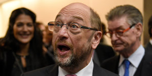 Martin Schulz hat den Mund weit geöffnet