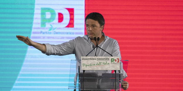 Matteo Renzi auf der Nationalversammlung der PD im Dezember 2016