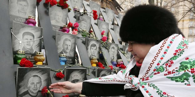 Gedenkveranstaltung am vergangenen Samstag für die Opfer auf dem Maidan 2014