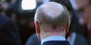 der Kopf von Martin Schulz von hinten