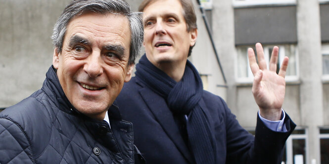 Francois Fillon und sein Sprecher