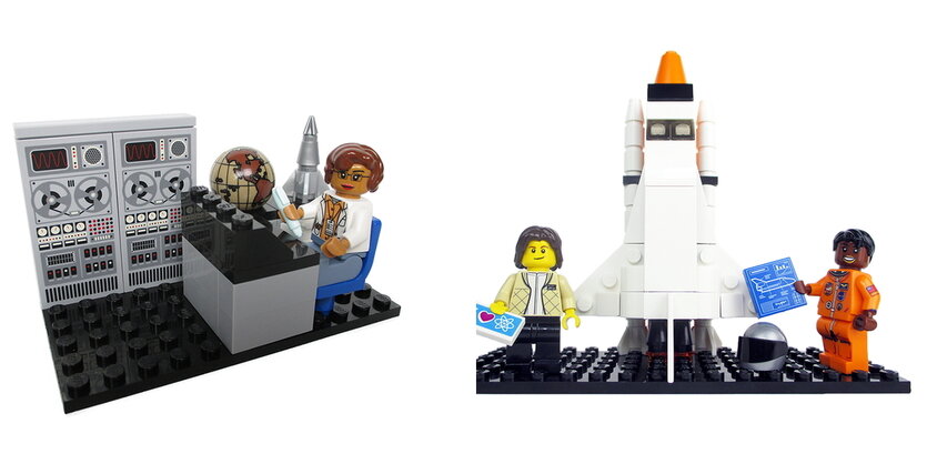 Lego-Figuren von Nasa-Mitarbeiterinnen bei der Arbeit