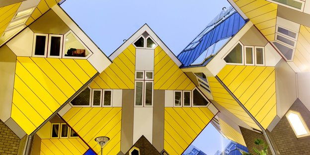 Die gelben Cube Houses des Architekten Piet Blom in Rotterdam