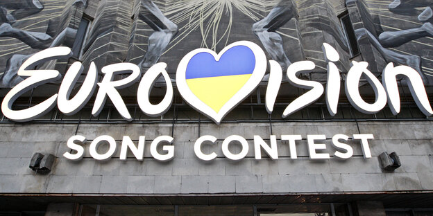 Das Logo des Eurovision Song Contest Auf einer Hauswand
