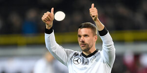 Lukas Podolski verabscheidet sich von seinen Fans.