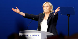 Marine Le Pen auf Wahlkampftour in Villepinte.