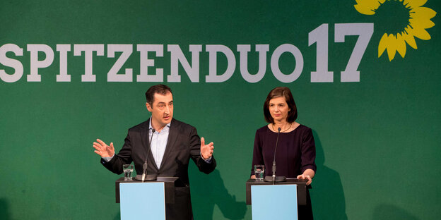 Cem Özdemir und Katrin Göring-Eckardt, die Spitzenkandidaten von Bündnis 90/Die Grünen